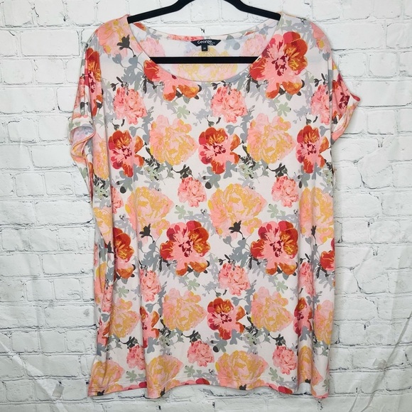 LAST CALL! 5/20 George dolman floral top with rolled cuffed sleeve